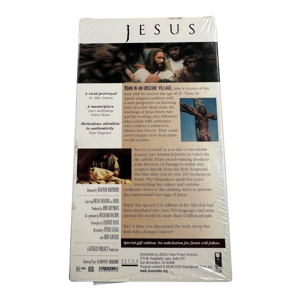 Jesus VHS Special Edition Inspirational Films Special Edition - Picture 2 of 4